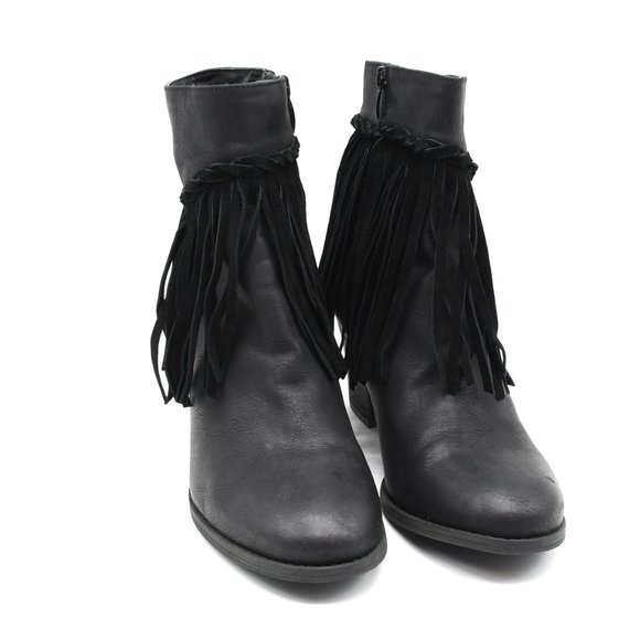 Sbicca Black Fringe Bootie 11 - Picture 3 of 6